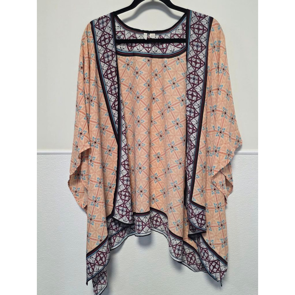 Women's Est. 1946 Peach Blue Patterned Kaftan Plus Size 22/24W